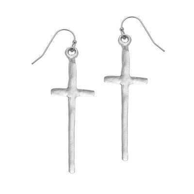 Susan Shaw Tall Cross Earrings