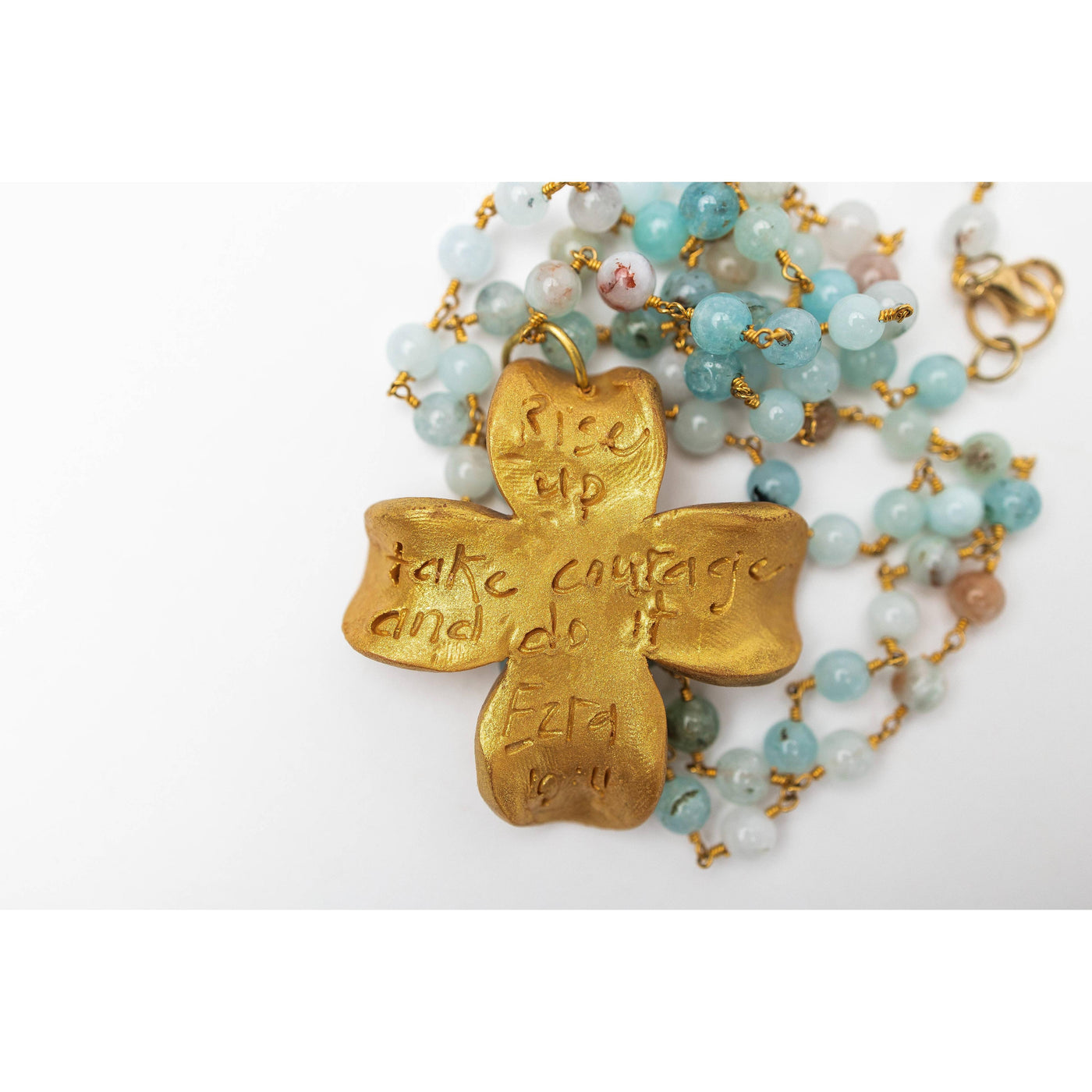 Amazonite Chain with Dogwood Blossom