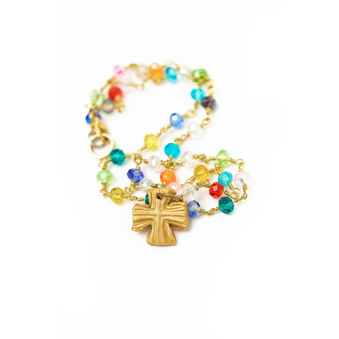 Multicolored and Gold Chain with Julia Blair Cross