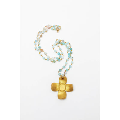 Amazonite Chain with Dogwood Blossom