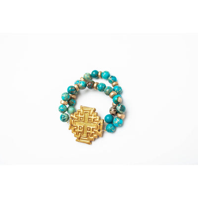 Turquoise Sea Jasper with Jerusalem