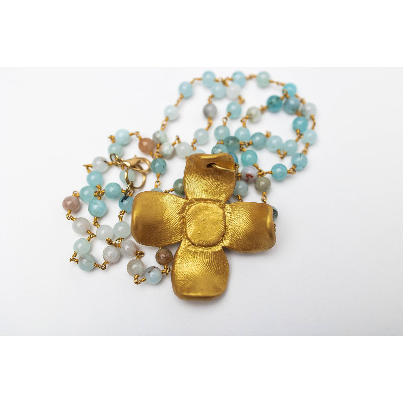 Amazonite Chain with Dogwood Blossom