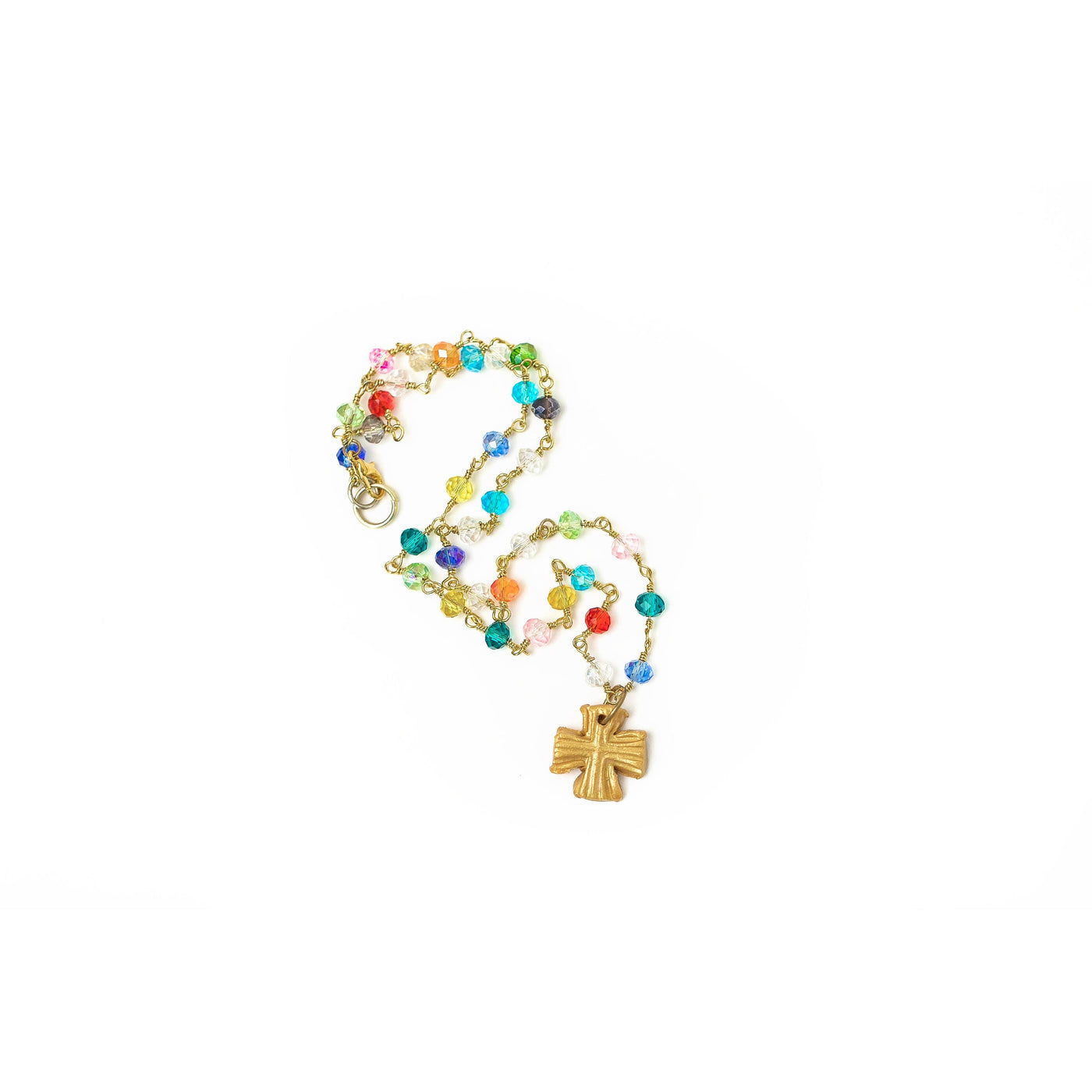 Multicolored and Gold Chain with Julia Blair Cross