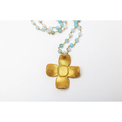 Amazonite Chain with Dogwood Blossom
