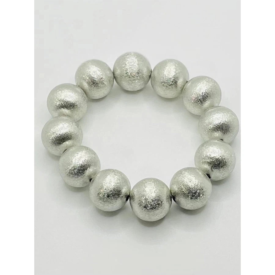 Frosted Ball Bracelet - Silver