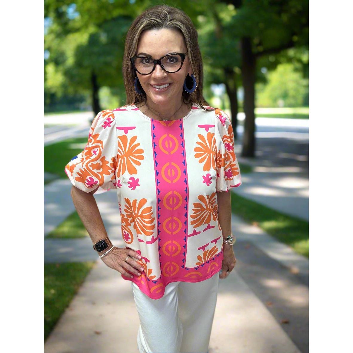 Jade Puff Sleeve Top - Summer Edge