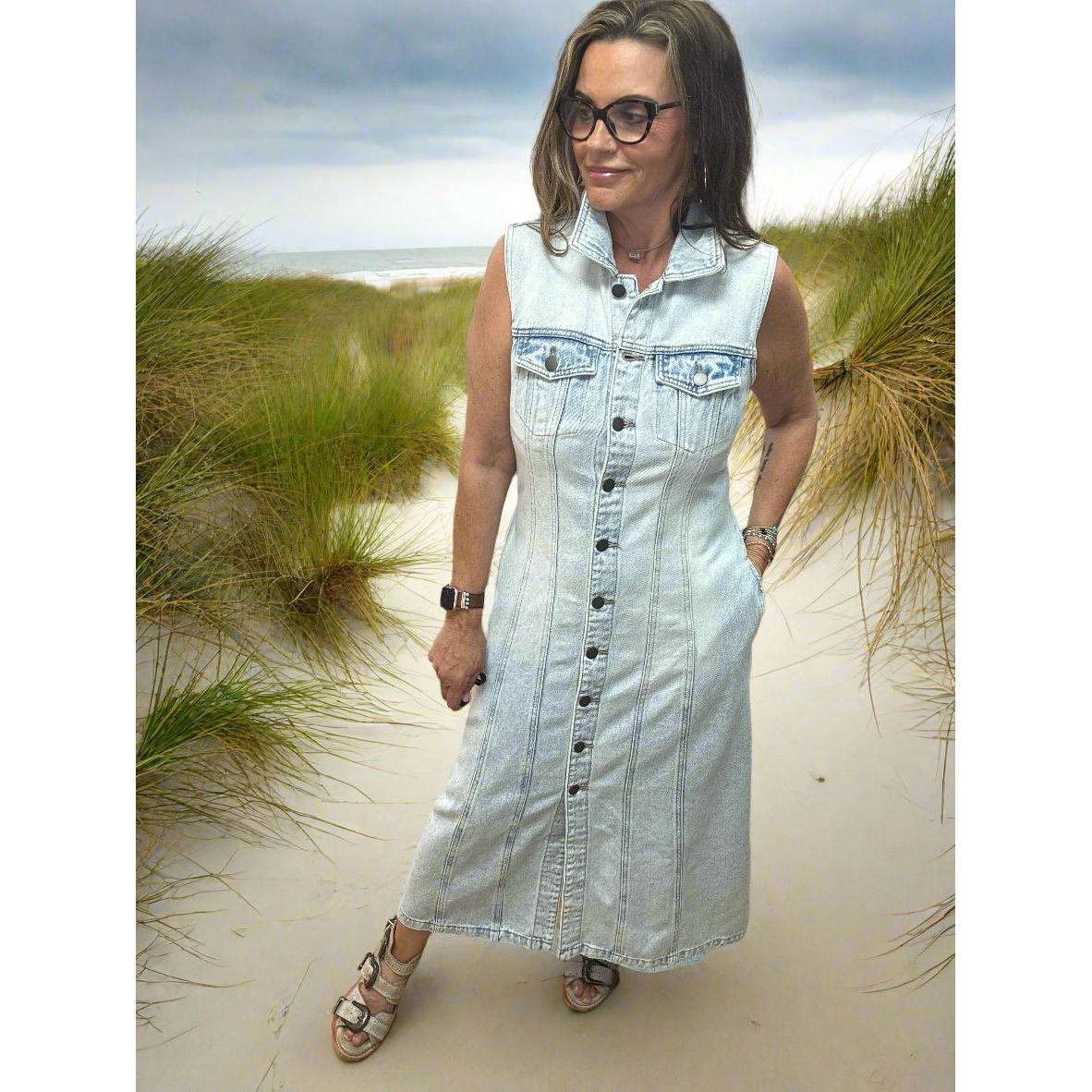 Kut Gretel Denin Midi Dress