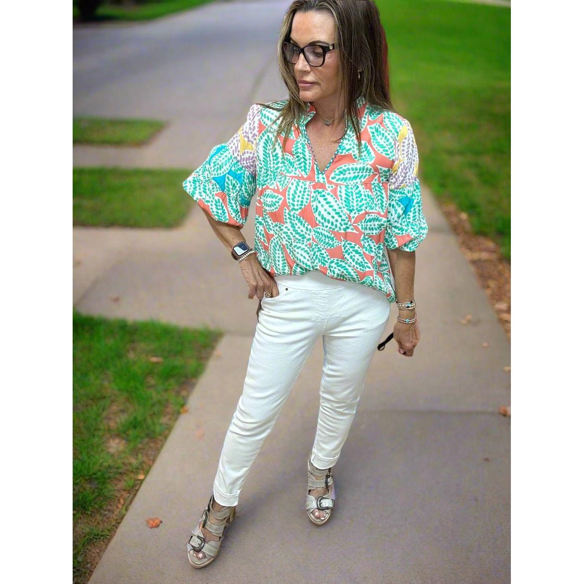 Pull On Skinny Ankle Jean - White