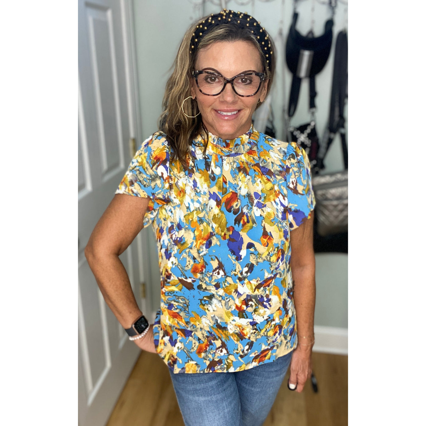 Joy Joy Selena Top - Blue Splash