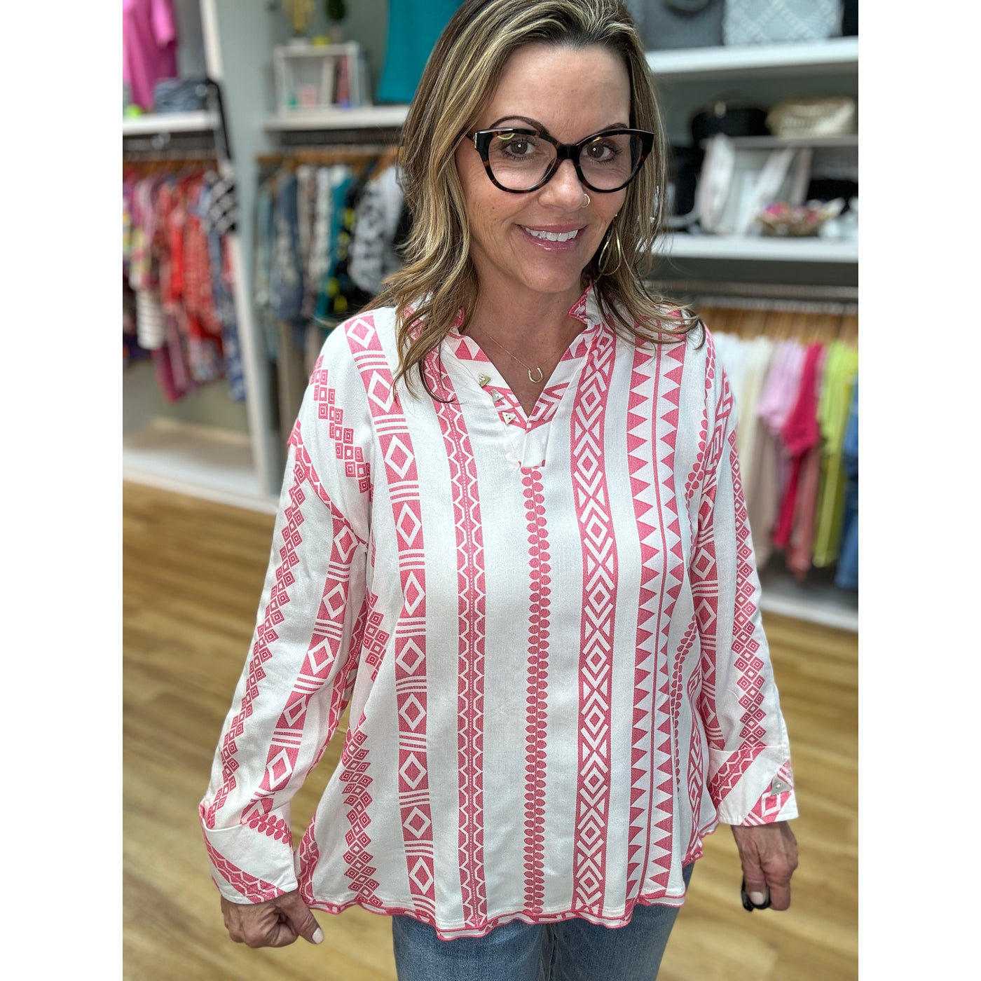 Stacy Stripe Pullover - Pink