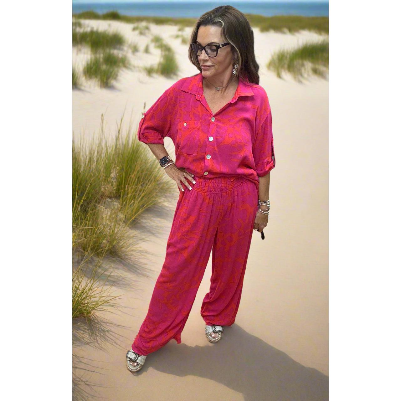 Ala Carte Smocked Waist Wide Leg Pant
