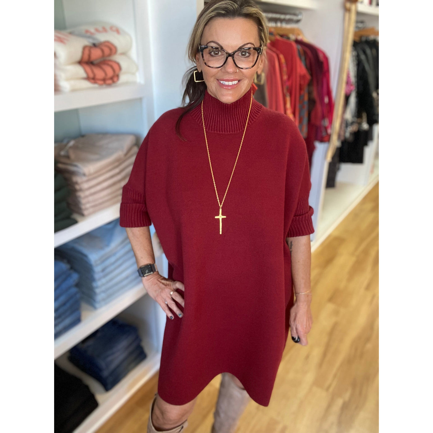 Kerisma AJA Dress - Black, Cherry & Olive