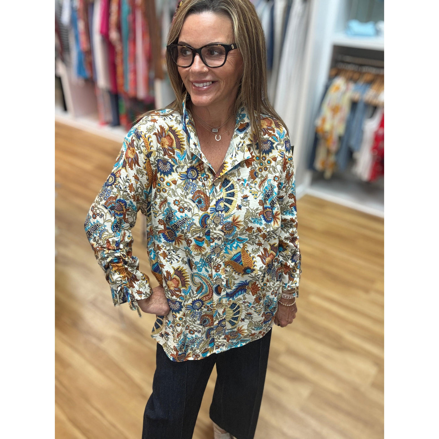 Trendy Ties Button-Up Shirt
