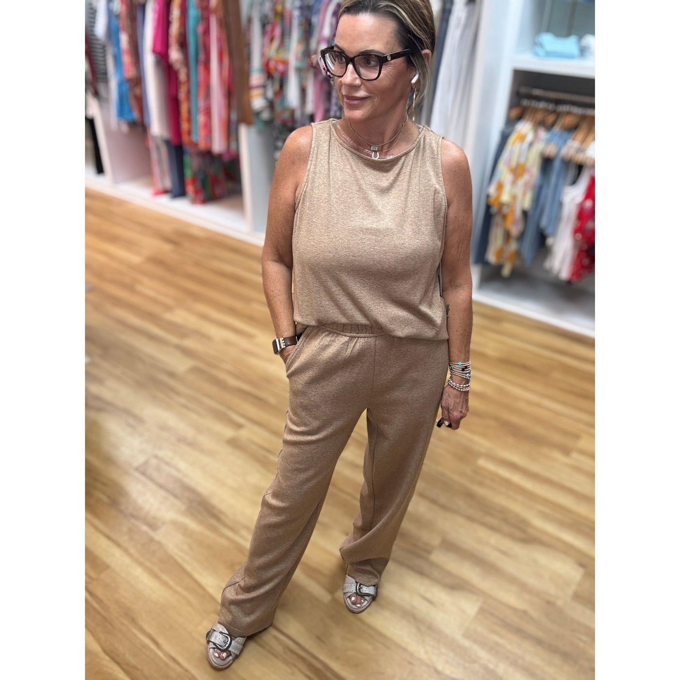 Thin Her Pull On Pants - Camel