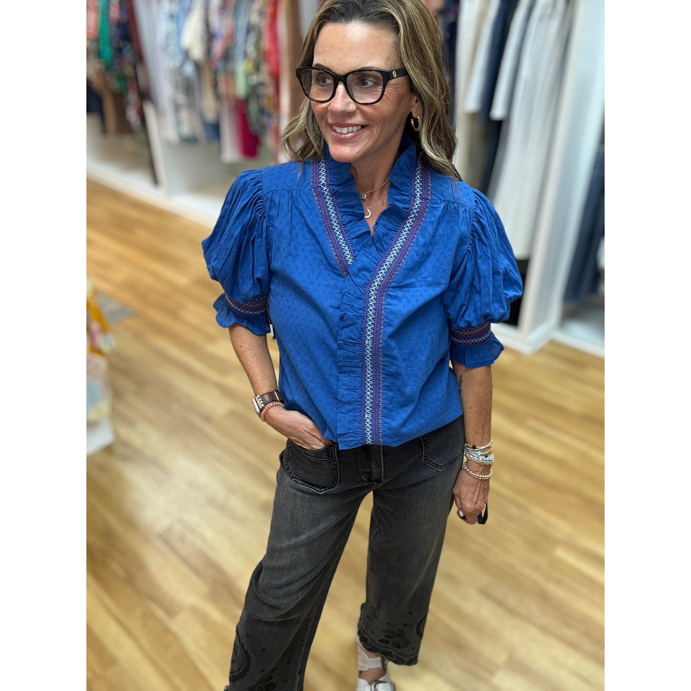 Cobalt Radiance Pullover Top