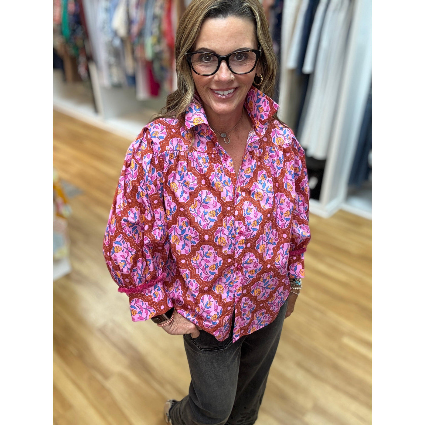 Color Burst Button-Up Shirt