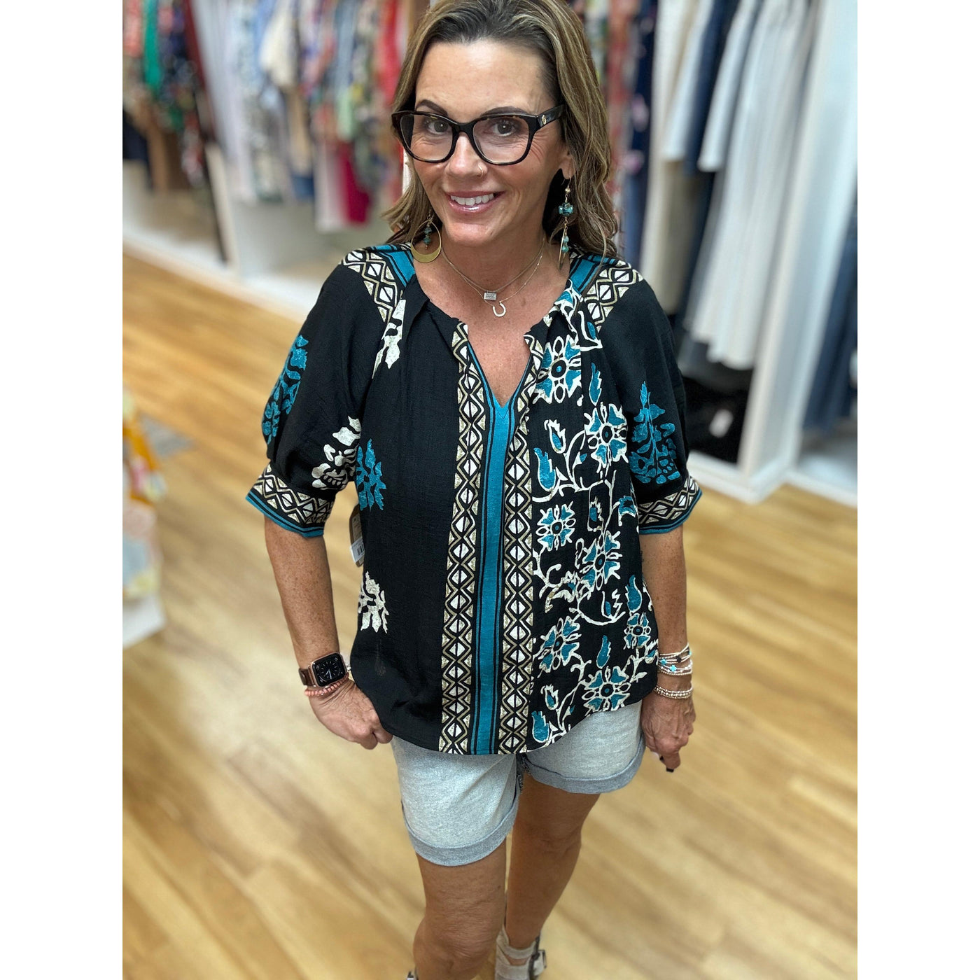 Cobalt Canvas Pullover Top