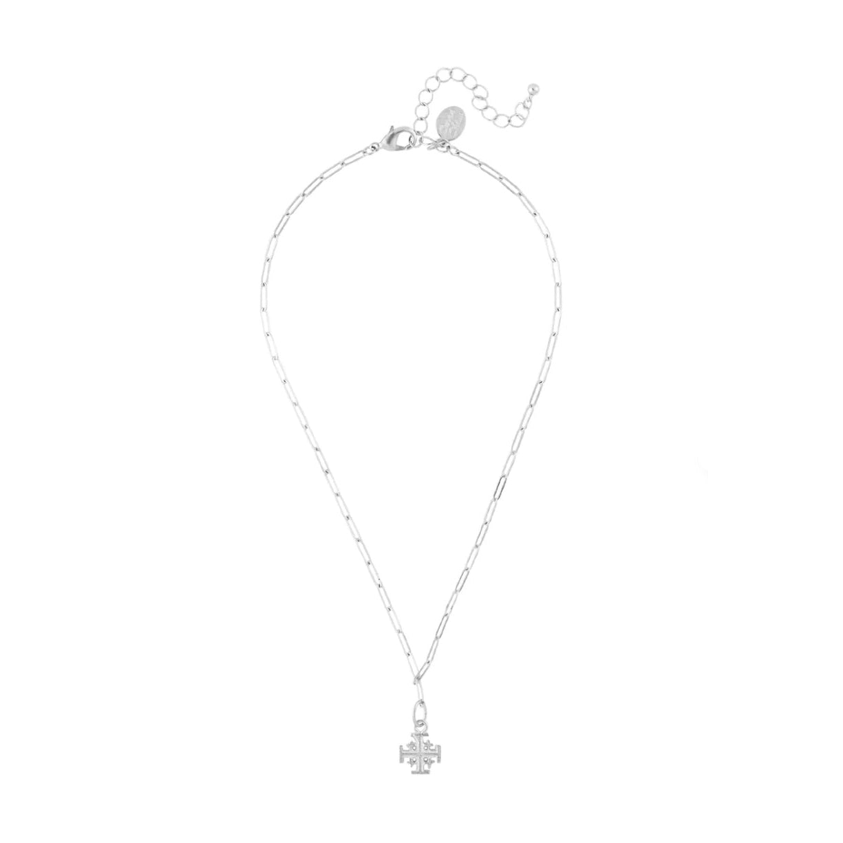 Susan Shaw Jerusalem Cross Paperclip Necklace - Gold or Silver
