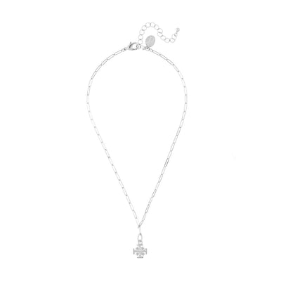 Susan Shaw Jerusalem Cross Paperclip Necklace - Gold or Silver