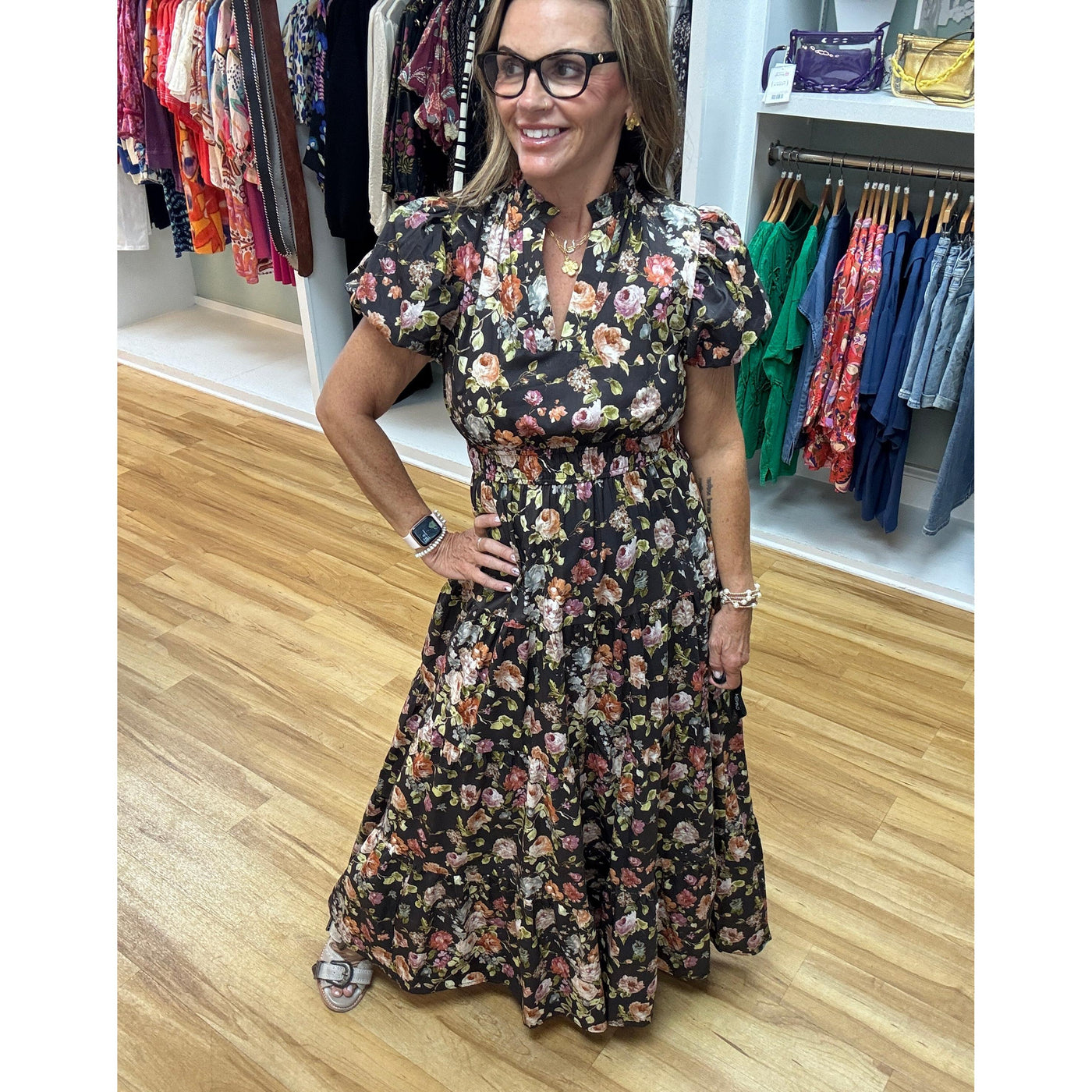 Earthly Floral Midi Dress