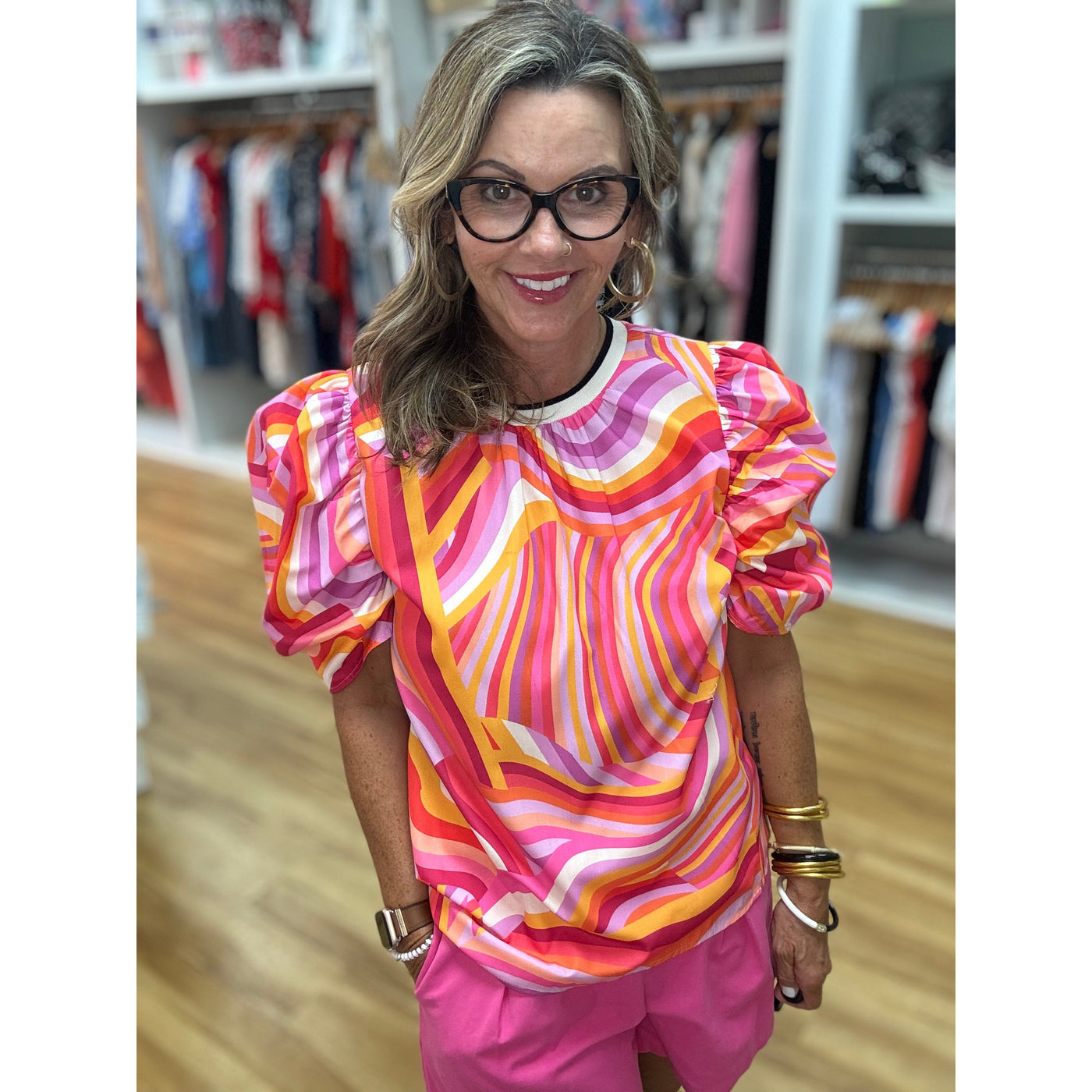 Gretchen Short Sleeve Top - Multi