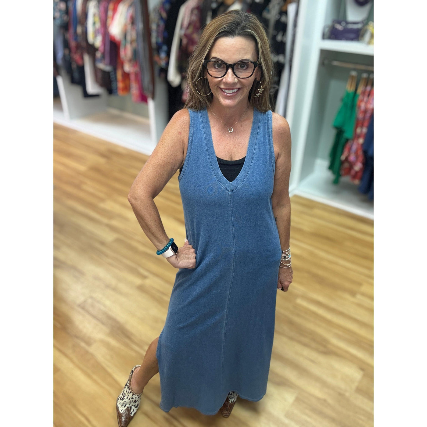 Z Supply Palisades Denim Midi Dress - Vintage Indigo