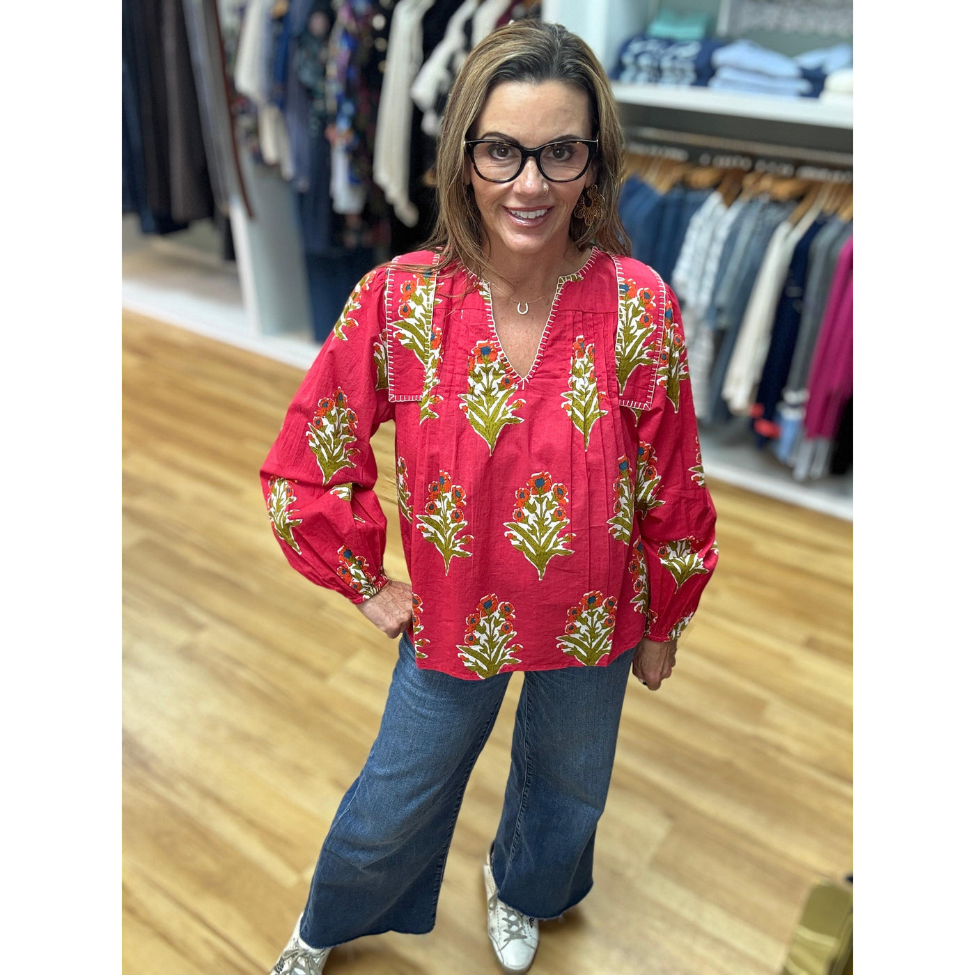 Crimson Blossom Top