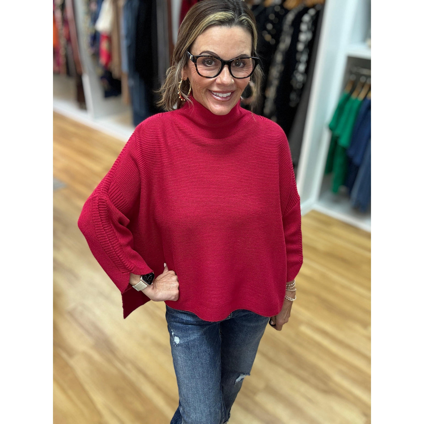 Boho Sweater - Holly Berry