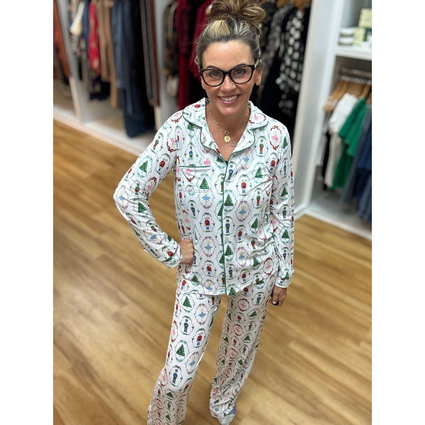 Nutcracker Button-Up Sleep Shirt