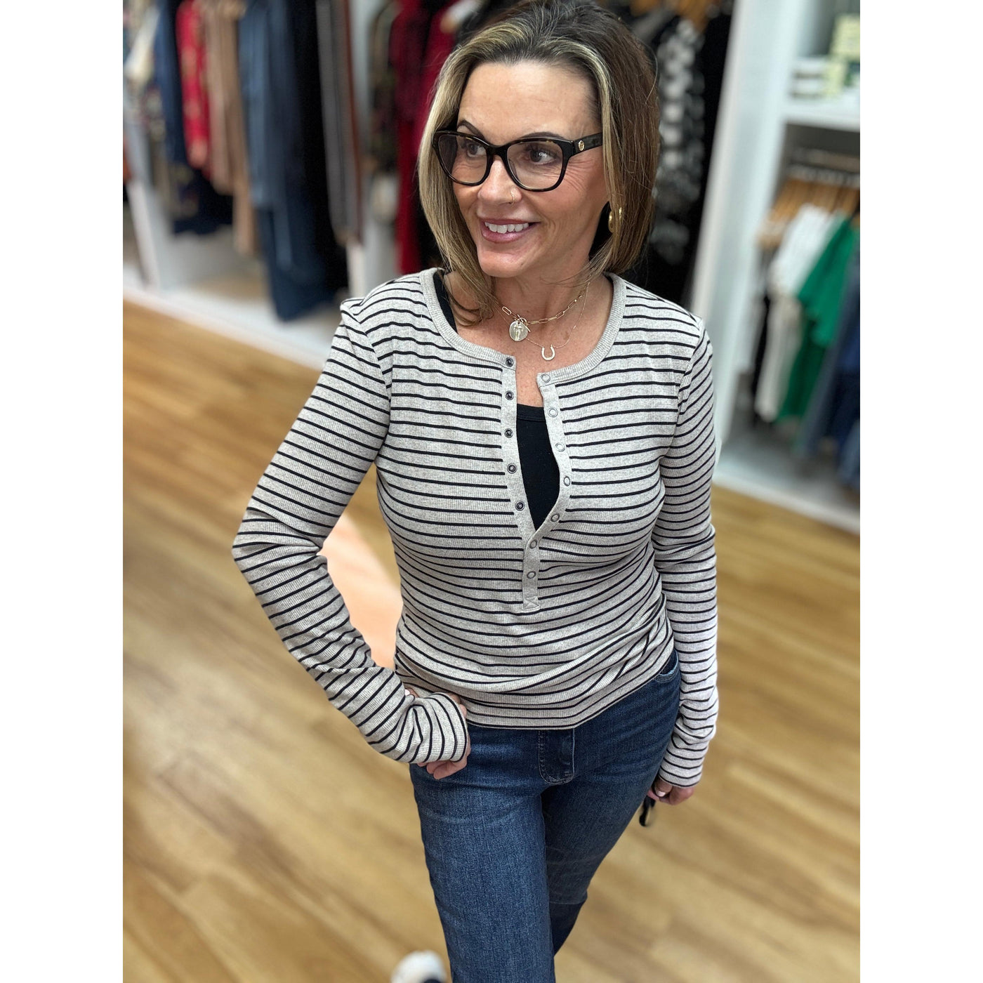 Z Supply Stella Henley - Heather Taupe