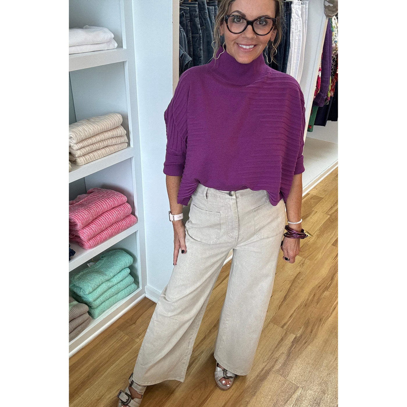 Melissa Wide Leg Pant - Stone