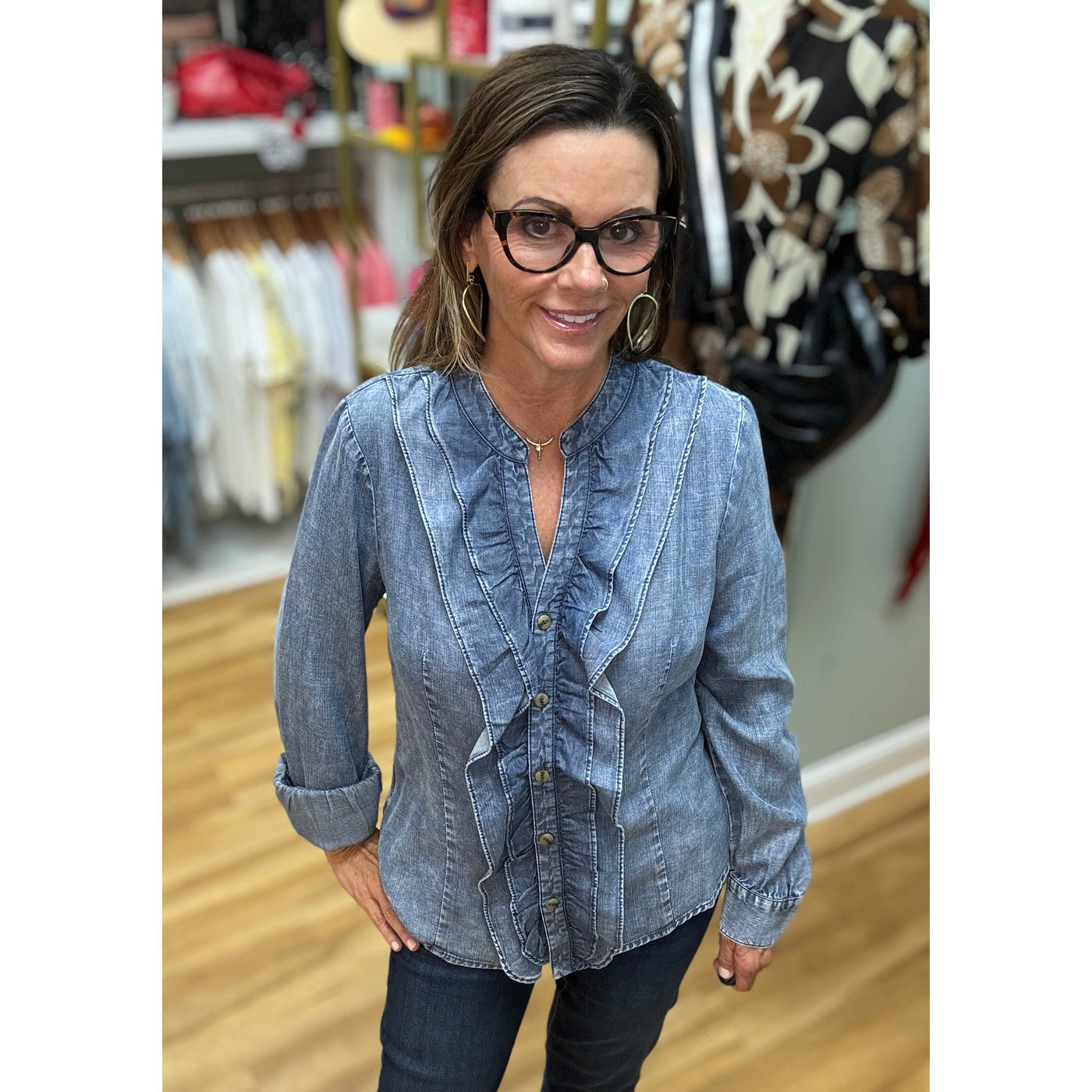 KUT Fallon Denim Shirt