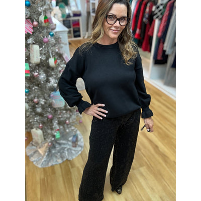 Black Sequin Pants