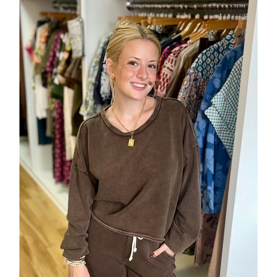 Z Supply Circuit Sweatshirt - Dark Chocolate – Sandy Toes Boutique