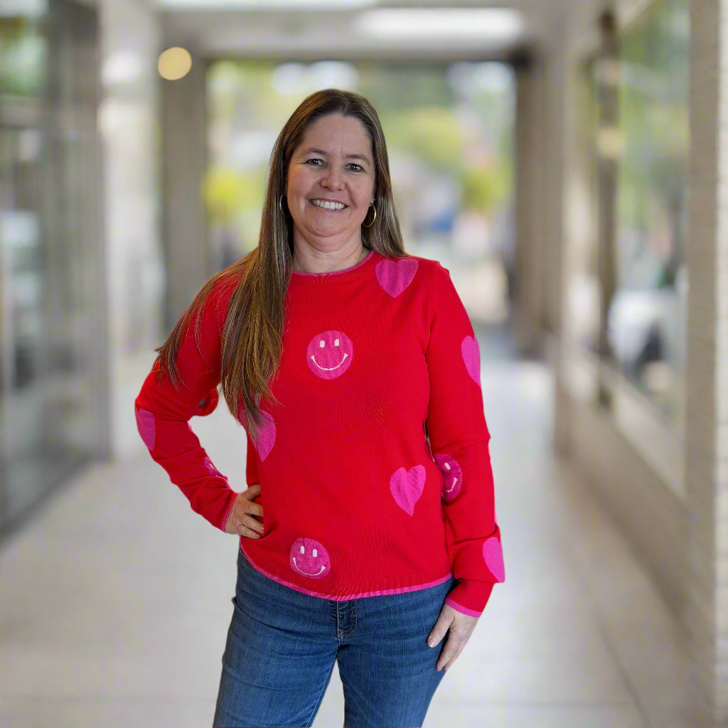 Heart & Smiley Face Sweater