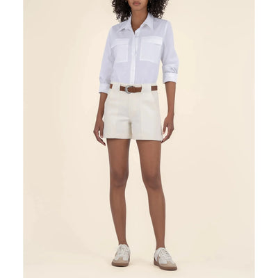 Kut Jane High Rise Shorts - Ecru