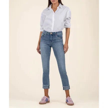 KUT Amy Straight Leg Crop - Gained Wash