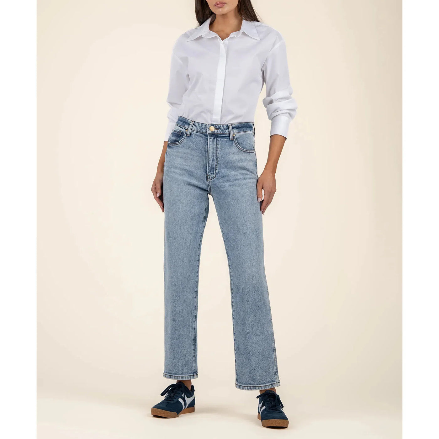 KUT Melissa High Rise Straight Leg - Steadfast Wash