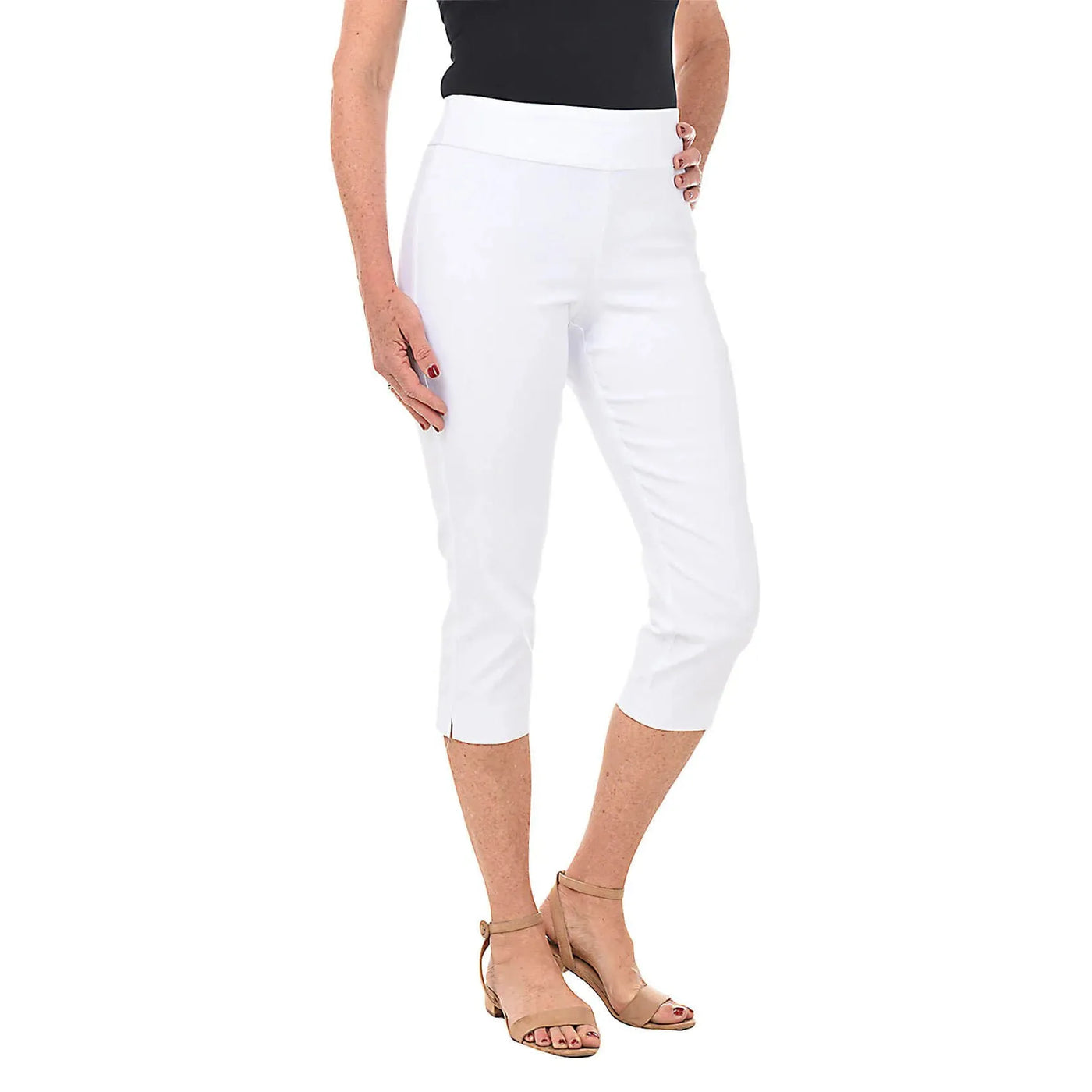 Krazy Larry Pull On Crop - White
