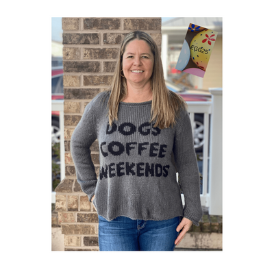 Dogs Coffee Weekends Sweater