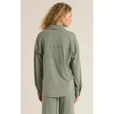 Z Supply Niccola Button Up Top - Palm Green