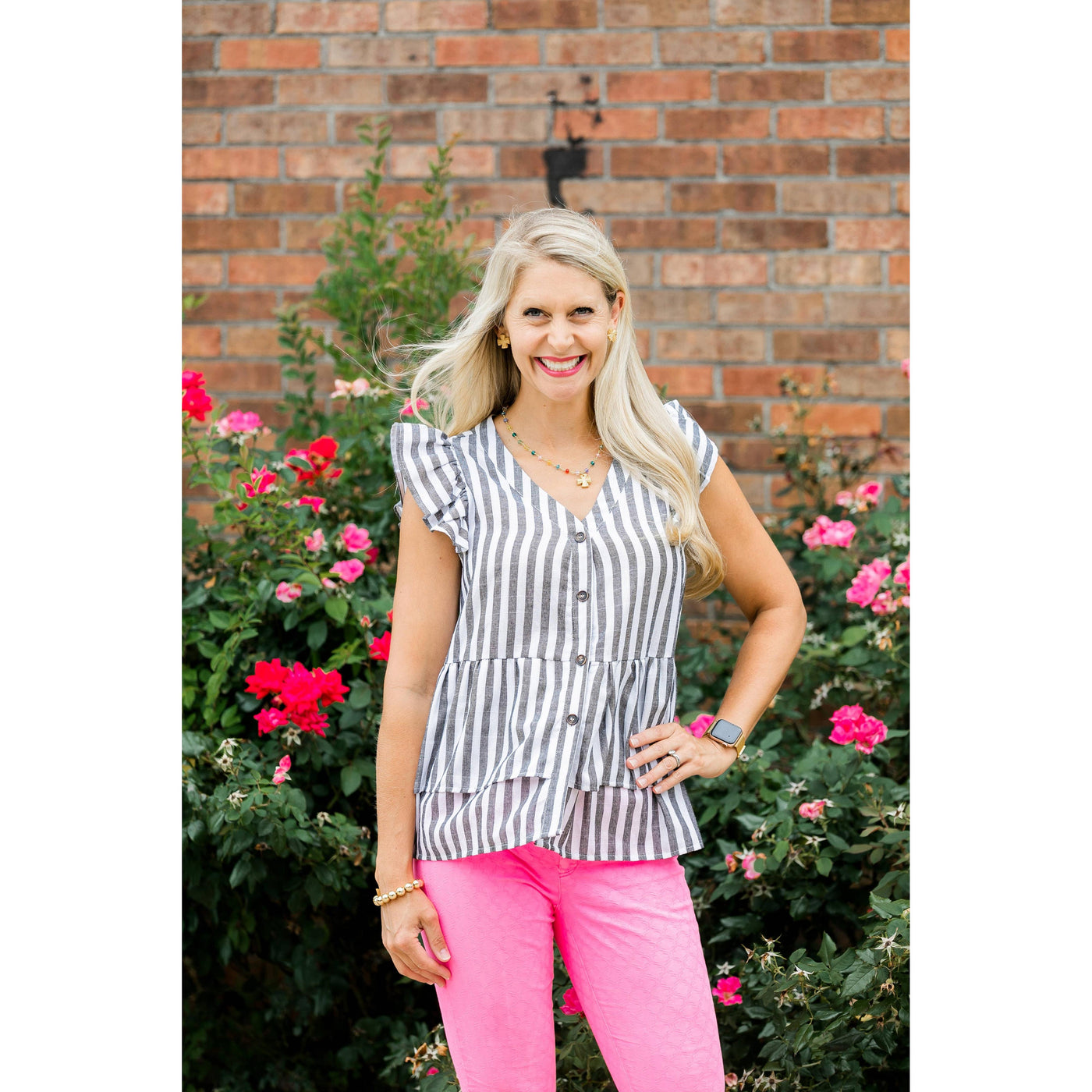 Multicolored and Gold Chain with Julia Blair Cross