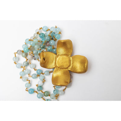Amazonite Chain with Dogwood Blossom