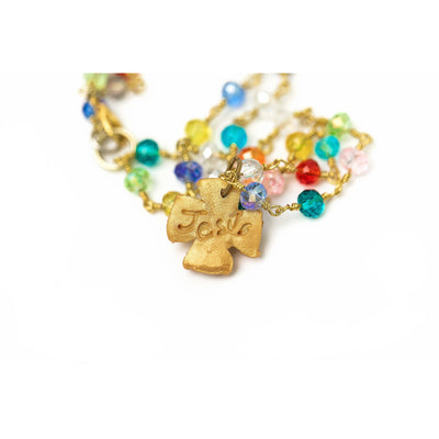 Multicolored and Gold Chain with Julia Blair Cross