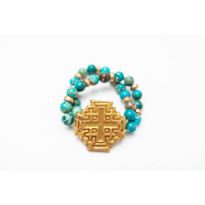 Turquoise Sea Jasper with Jerusalem