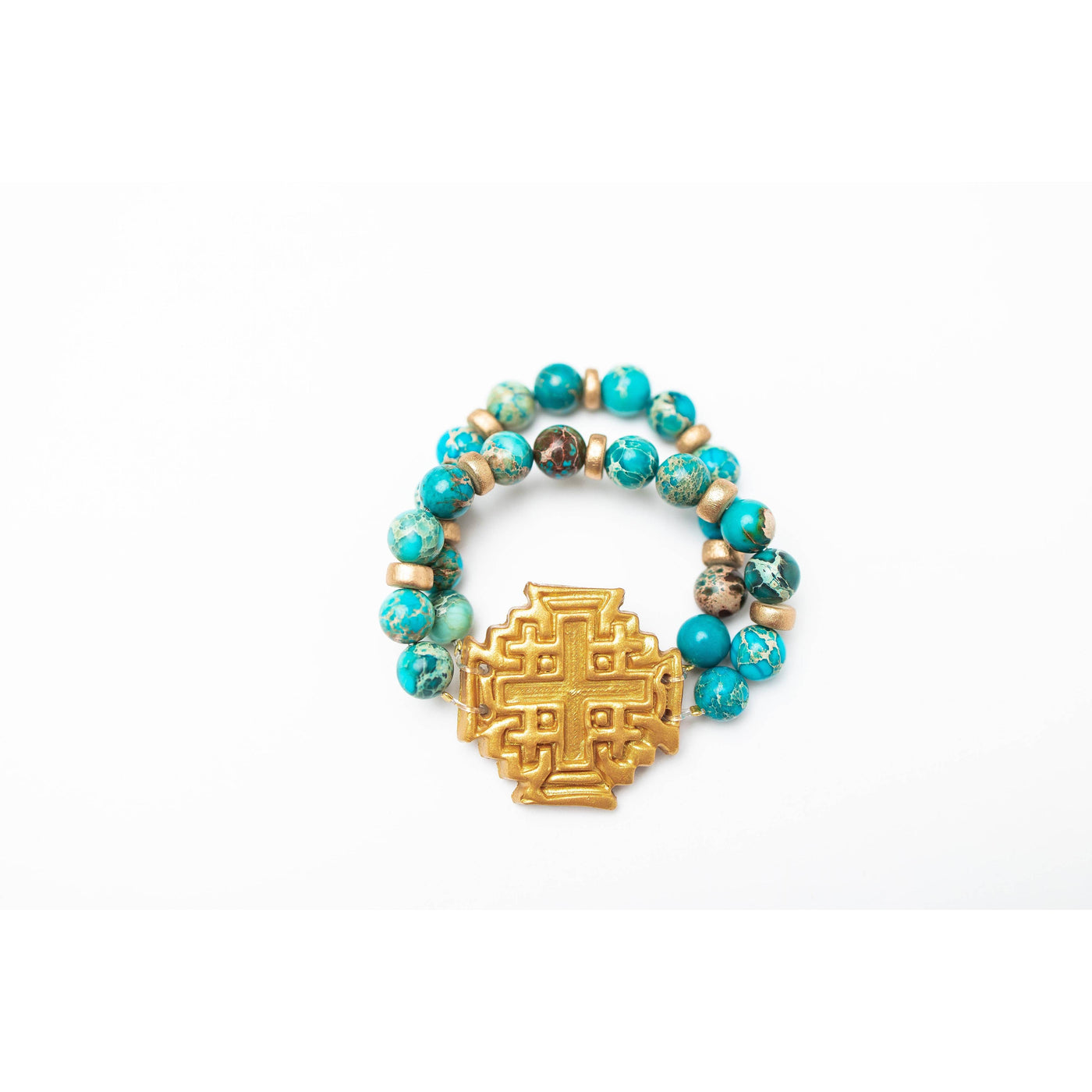 Turquoise Sea Jasper with Jerusalem