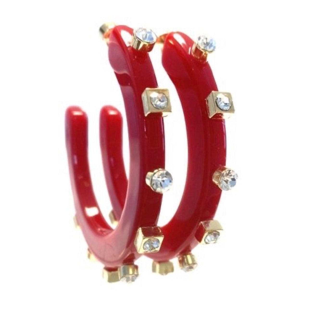 Smith & Co City Girl Jewel Hoop - Large - Red/White
