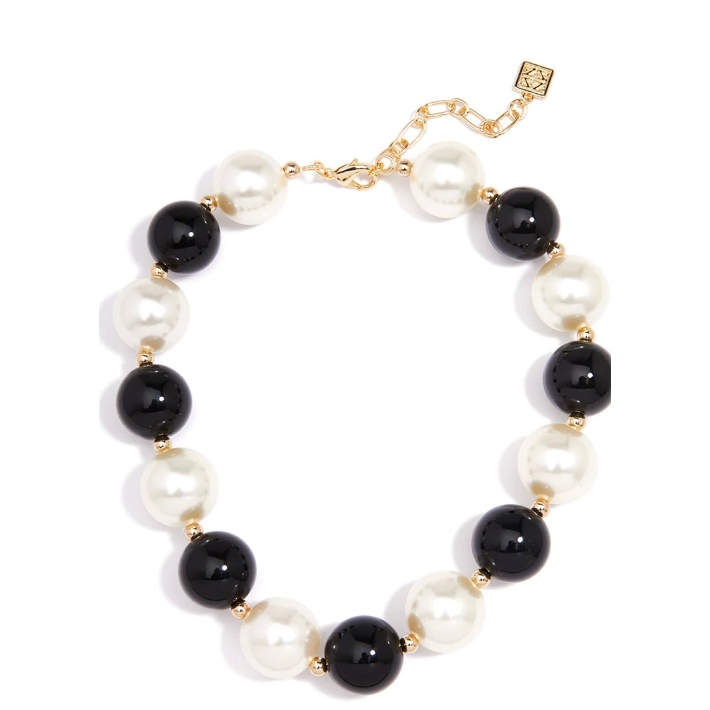Oversized Black & Pearl Necklace