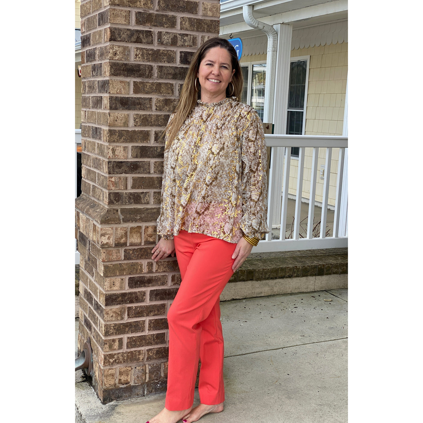 Krazy Larry Pull On Pants - Tangerine