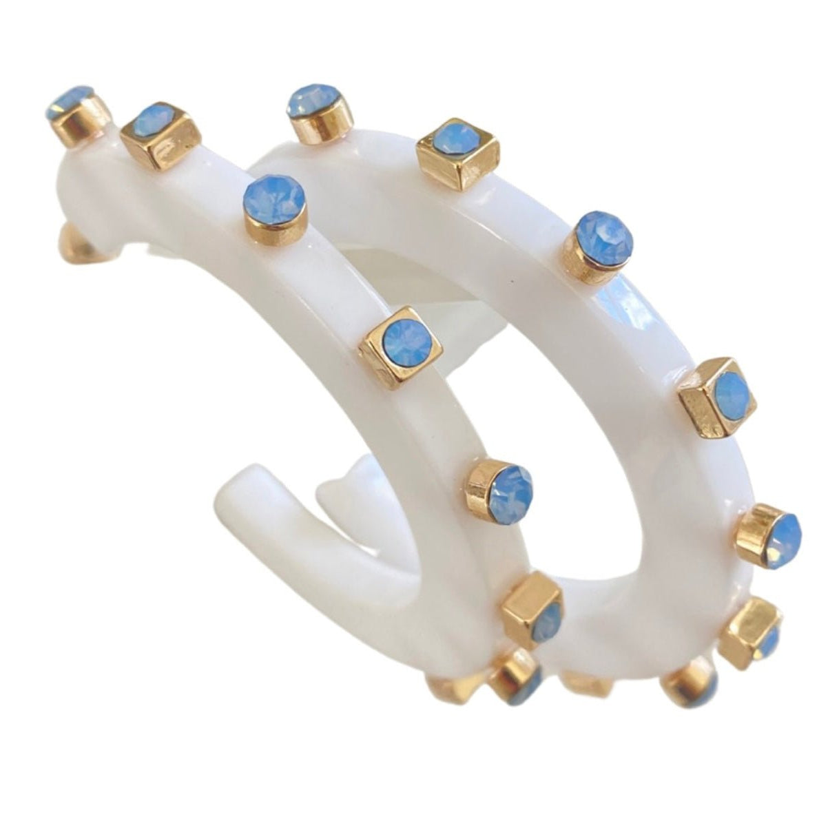 Smith & Co City Girl Jewel Hoop - Large - Carolina Sky